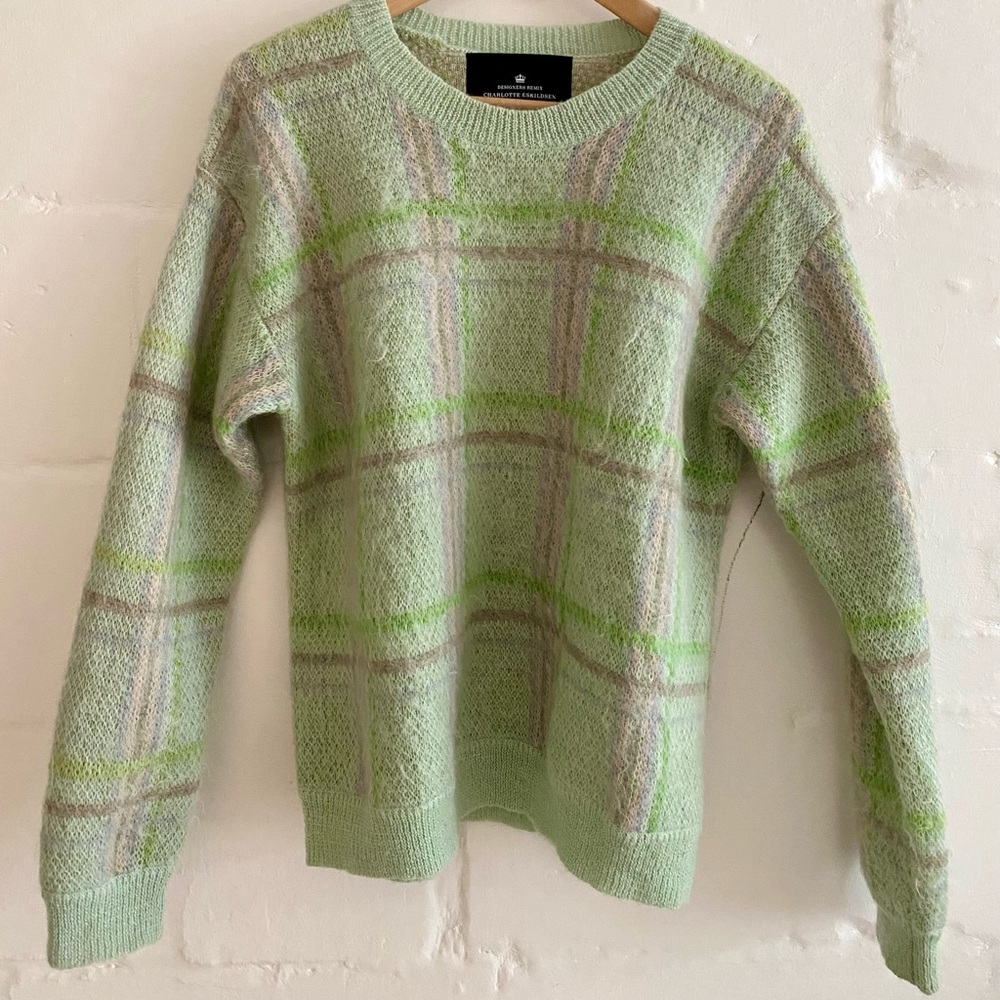 Designers Remix by Charlotte Eskildsen mohair-mix plaid sweater